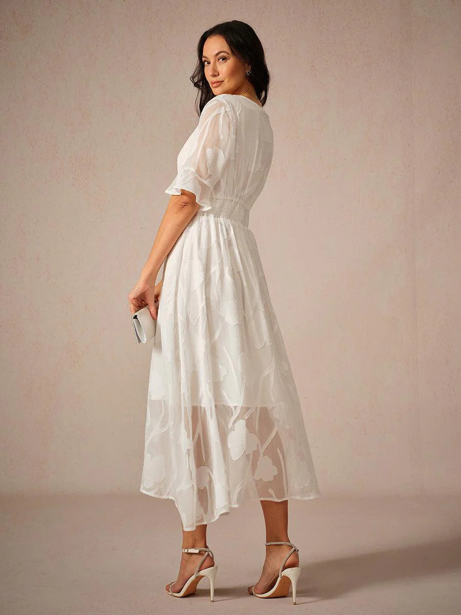 Flutter Fırfırlı Dantelli Maxi Elbise