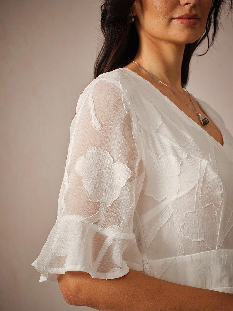 Flutter Fırfırlı Dantelli Maxi Elbise