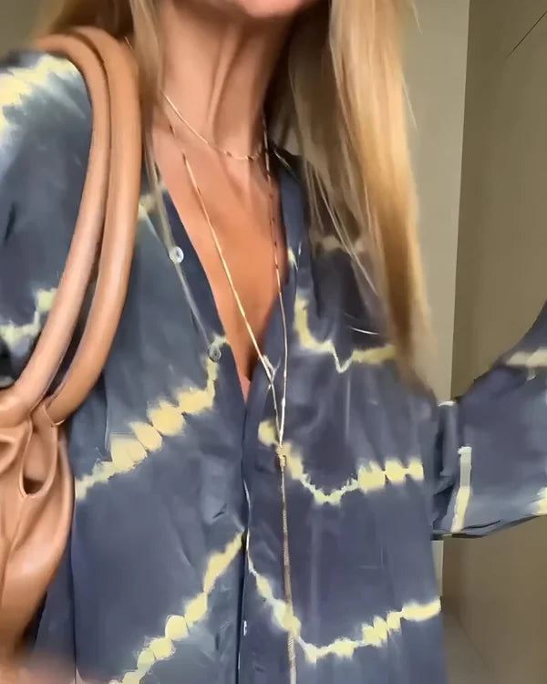 Julia | Bohem Çizgili Midi Elbise